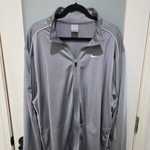 Vintage Nike Silver Full Zip Track Jacket XXL Men’s Athletic Lightweight Layer